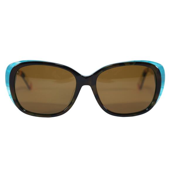 Kate Spade HILDE Oval Polarized Sunglasses - Olive Havana Turquoise/Brown - NWT - Picture 1 of 9